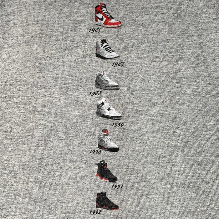 90's NIKE ナイキ 14 YEARS OF AIR エアジョーダン プリントTシャツ グレー メキシコ製 Size XL 福生店