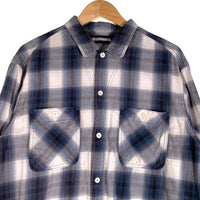 NEIGHBORHOOD ネイバーフッド 21SS B&C C-SHIRT コットンチェックシャツ 長袖 ネイビー ホワイト 211ARNH-SHM03 Size L 福生店