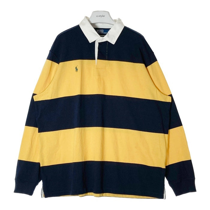 POLO by Ralph Lauren ポロラルフローレン 長袖 ラガーシャツ ボーダー イエロー ネイビー SizeXXL 瑞穂店