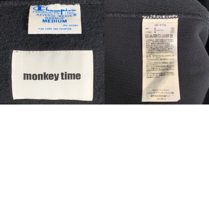 monkey time モンキータイム Champion チャンピオン リバースウィーブ ジップアップスウェットパーカー ブラック C8-A116 Size M 福生店