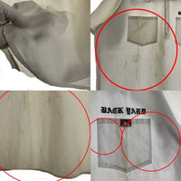 90's BEN DAVIS ベンデイビス ハーフジップ ワークシャツ 刺繡 三角タグ ホワイト USA製 Size XL 福生店