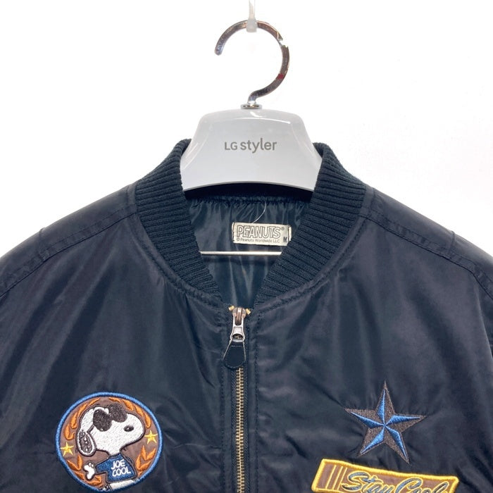PEANUTS ピーナッツ スヌーピー フライトジャケット  MA-1 ブラック M 瑞穂店