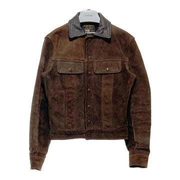 VANSON バンソン レザーカラー スウェードジャケット トラッカー ブラウン Size XS 相当 瑞穂店
