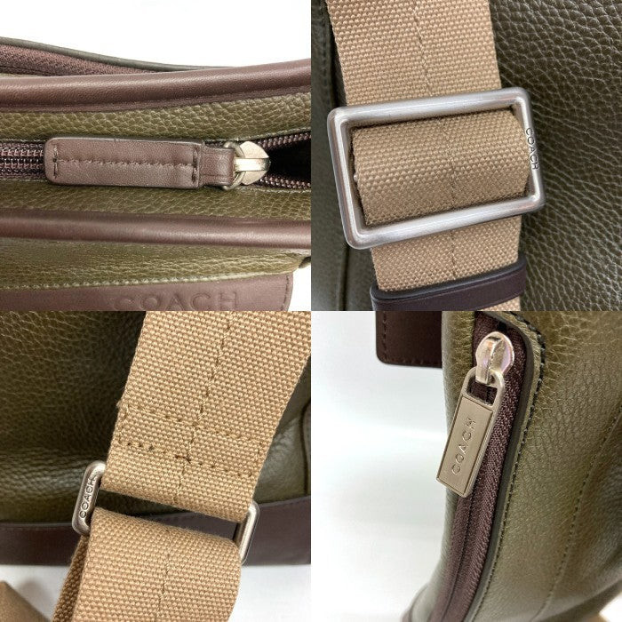 COACH コーチ F70920 ショルダーバッグ 斜め掛け レザー カーキ 瑞穂店