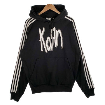 adidas アディダス Korn コーン HOODIE スリーストライプ プルオーバースウェットパーカー ブラック IN9102 Size JP XS 福生店