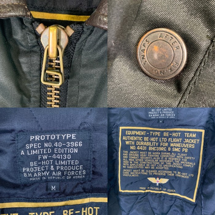 90's BE-HOT LIMITED ビーホット B-15型 レザーカラー ミリタリー フライトジャケット ブラック 8440-4131 Size M 福生店