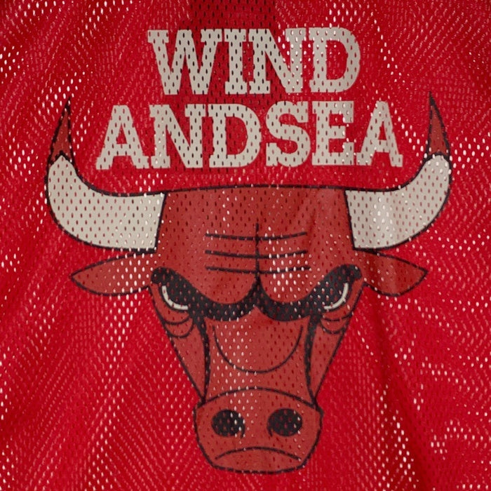 WIND AND SEA ウィンダンシー NBA CHICAGO BULLS シカゴブルズ Mesh Long Sleeve Top  メッシュロングスリーブトップ レッド Size M 福生店