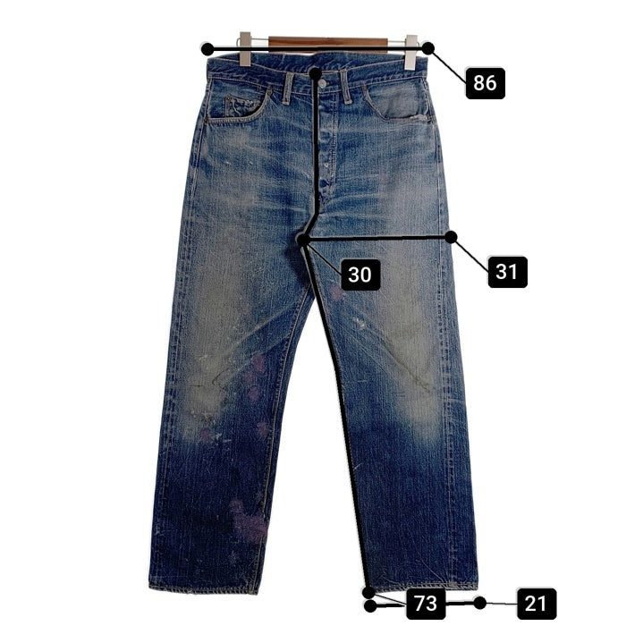 60's LEVI'S リーバイス 501 BIG E テーパードデニムパンツ インディゴ 両面タブ Size 実寸 33×28 福生店