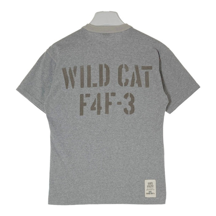 TOYS McCOY トイズマッコイ U.S.NAVY FELIX THE CAT WILD CAT F4F-3 Vガゼット Tシャツ グレー sizeS 瑞穂店