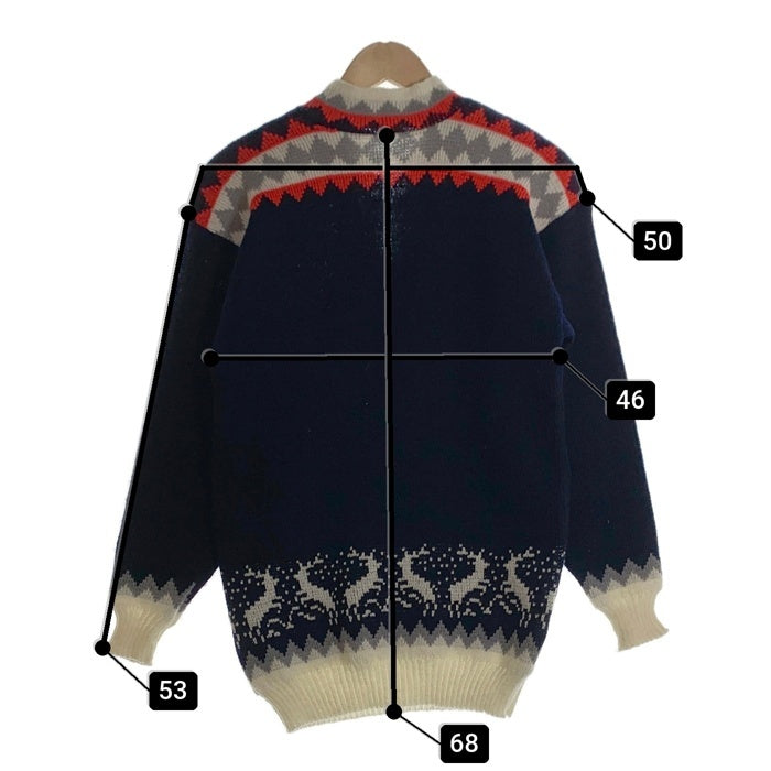 RAU-NEULE KY ニット カーディガン ネイビー レッド グレー Size L 福生店
