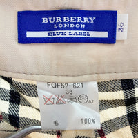 BURBERRY BLUE LABEL バーバリー ブルーレーベル FQF52-621 ノバチェック タック パンツ ベージュ size36 瑞穂店