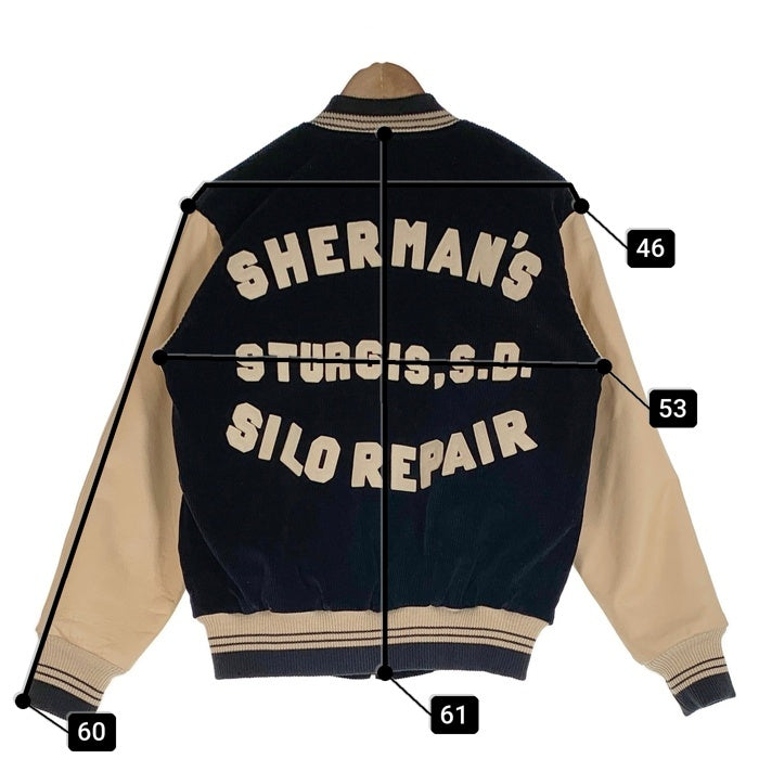 COLIMBO コリンボ Sprit Mound Sports Jacket 袖レザー ジップアップ スタジャン ネイビー Size M 福生店