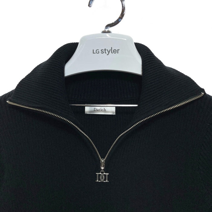 Darich ダーリッチ ハーフジップリブニットワンピース ブラック sizeL 瑞穂店