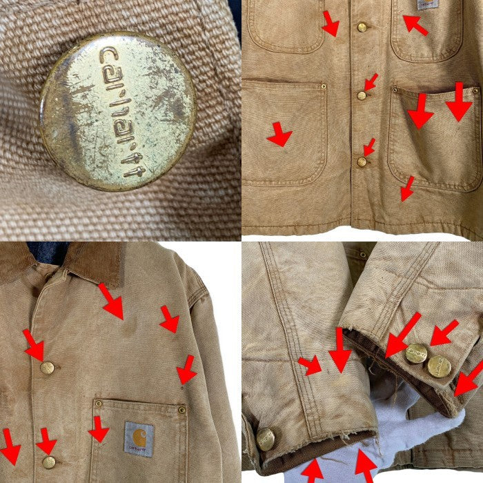 80's Carhartt カーハート ミシガンチョアコート カバーオール ダック ベージュ USA製 Size M 相当 福生店