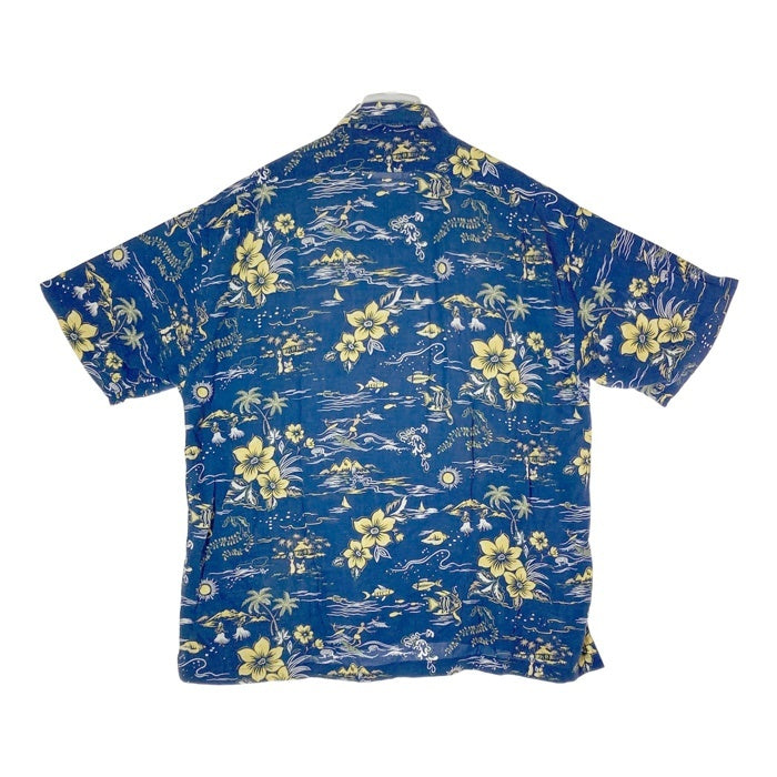 CHAPS RALPH LAUREN チャップス ラルフローレン レーヨン リネン オープンカラーシャツ ネイビー 半袖 アロハ Size L 瑞穂店
