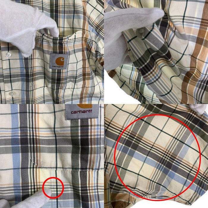 CAHARTT W.I.P カーハート ワークインプログレス S/S VILAY SHIRT 半袖 チェックシャツ ベージュ ナチュラル I028944.05.90.03 Size M 福生店