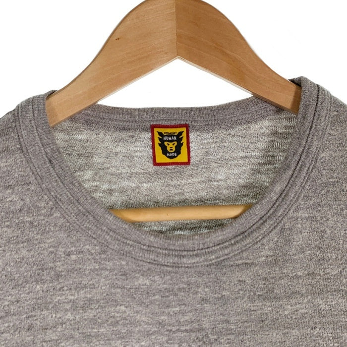 HUMAN MADE ヒューマンメイド POCKET T-SHIRTS ポケットTシャツ グレー 裾ロゴワッペン Size L 福生店