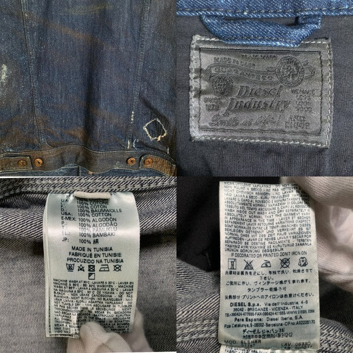 DIESEL ディーゼル ダメージ加工 デニムトラッカージャケット インディゴ Size L 福生店