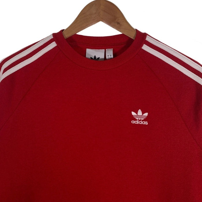 adidas アディダス スリーストライプ クルーネックスウェットトレーナー レッド DV1553 Size JP M 福生店