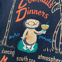 SUN SURF サンサーフ Menehune Hut メネフネ ハット バックプリント 半袖 Tシャツ ブラック USA製 Size S 福生店