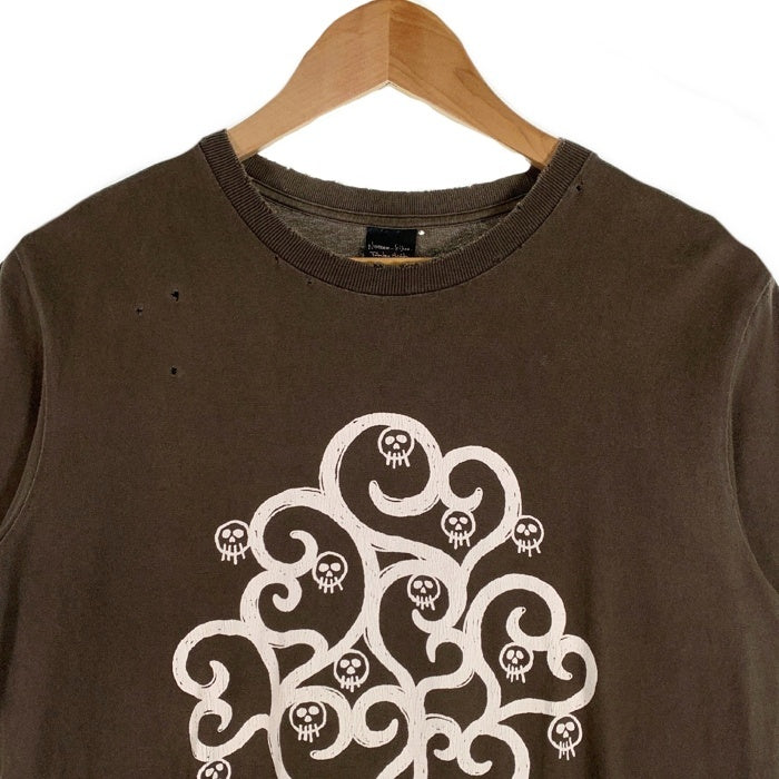NUMBER(N)INE ナンバーナイン 05SS NIGHT CRAWLER期 スカルツリー プリントTシャツ ダメージ加工 フェードブラック Size 2 福生店