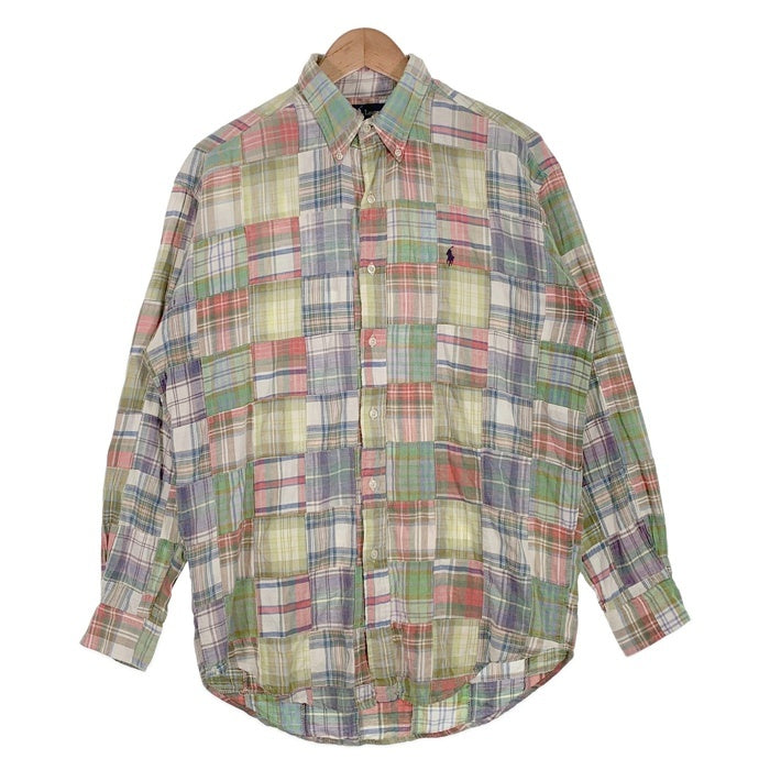 90's Ralph Lauren ラルフローレン BLAIRE マドラスチェック ボタンダウンシャツ マルチ 長袖 Size S 福生店
