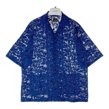 Needles ニードルズ Cabana Shirt カバナシャツ C Pe R Lace Cloth FLOWER フラワーレース 半袖 ブルー MR252 Size M 瑞穂店