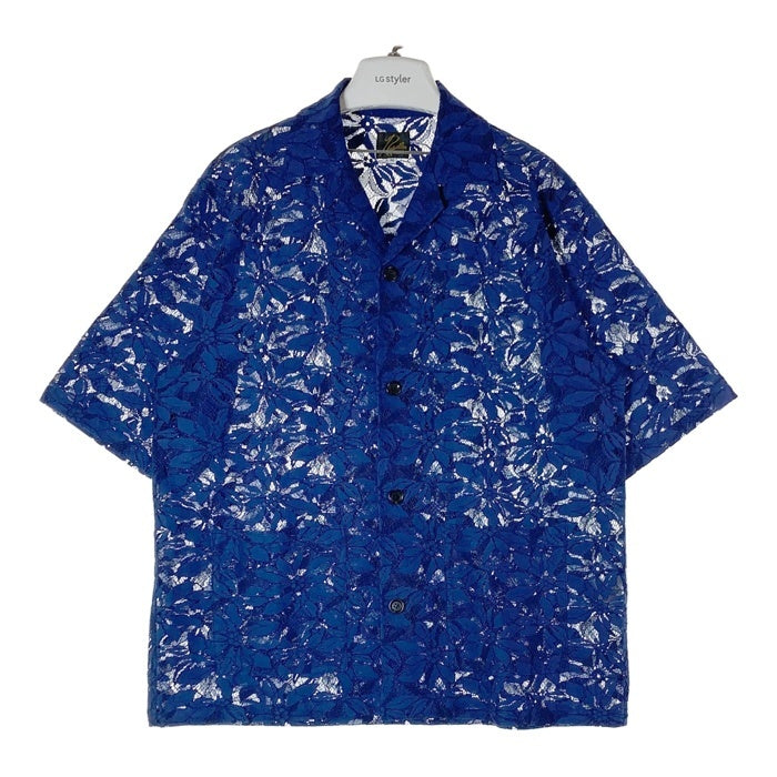 Needles ニードルズ Cabana Shirt カバナシャツ C Pe R Lace Cloth FLOWER フラワーレース 半袖 ブルー MR252 Size M 瑞穂店