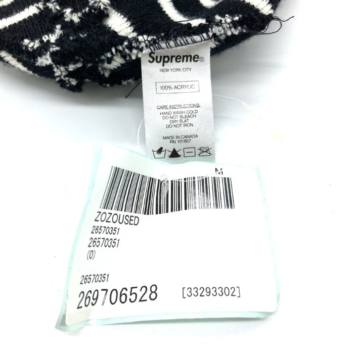 Supreme シュプリーム Team Stripe Beanie ニット帽 ビーニー ブラック×ホワイト  瑞穂店