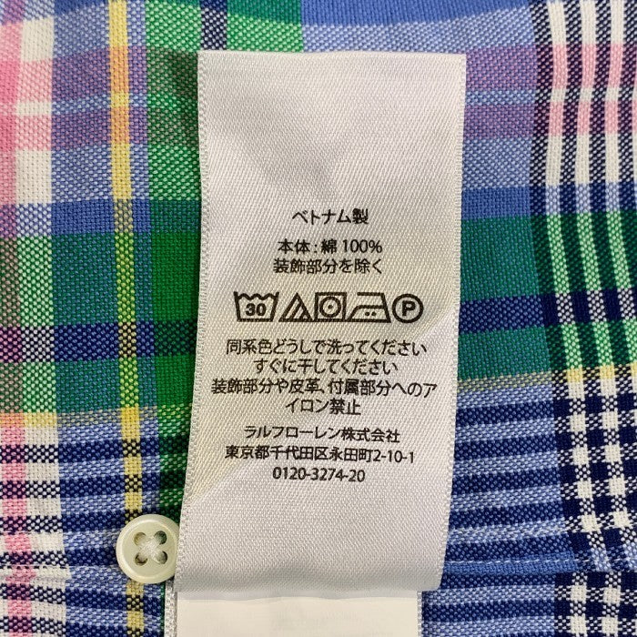 RALPH LAUREN ラルフローレン CLASSIC FIT ボタンダウン チェックシャツ ブルー 現行モデル Size S 福生店