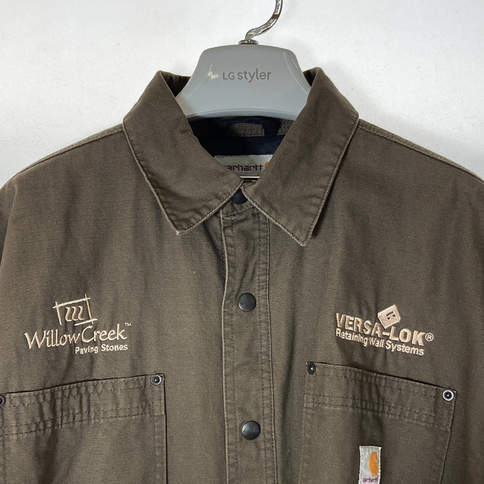 Carhartt カーハート Chatfield jacket 裏キルティング 企業ロゴ シャツジャケット ブラウン sizeL 瑞穂店