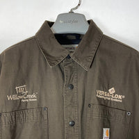 Carhartt カーハート Chatfield jacket 裏キルティング 企業ロゴ シャツジャケット ブラウン sizeL 瑞穂店