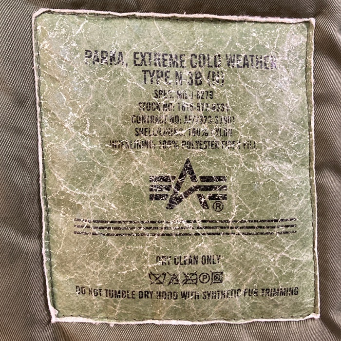 ALPHA INDUSTRIES アルファインダストリーズ N-3B フライトジャケット オリーブ sizeXL 瑞穂店