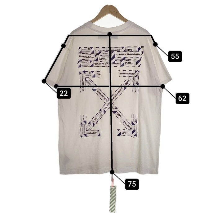 OFF-WHITE オフホワイト AORPORT TAPE S/S OVER TEE オーバーサイズ プリントTシャツ ホワイト OMAA038S20185003 Size S 福生店