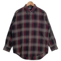 90's Polo by Ralph Lauren ポロ バイ ラルフローレン MARLOWE 長袖 フランネルシャツ シャドーチェック チャコール バーガンディー Size L 福生店