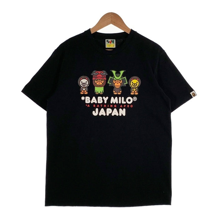 A BATHING APE アベイシングエイプ BABY MILO JAPAN TEE Tシャツ ブラック 002TEK221003F Size L 福生店