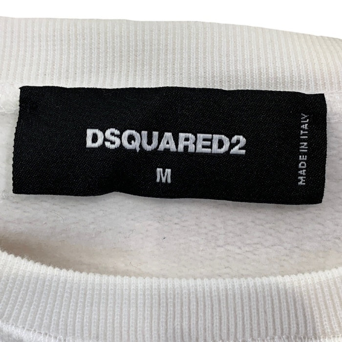 DSQUARED2 ディースクエアード グラデーションロゴ スウェットクルーネックトレーナー ホワイト S74GU0681 S25516 Size M 福生店