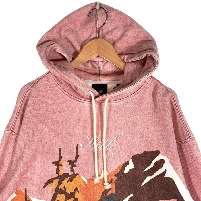 KITH TREATS キス トリーツ Campfire Hoodie キャンプファイヤー プルオーバーフーディー パーカー ピンク Size L 福生店