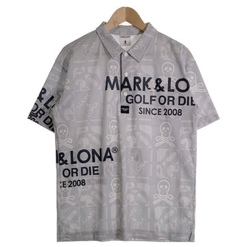 MARK&LONA マークアンドロナ FLOG Collar Polo ポロシャツ ライトグレー スナップボタン MLM-4A-AP04 ゴルフ Size 48 福生店