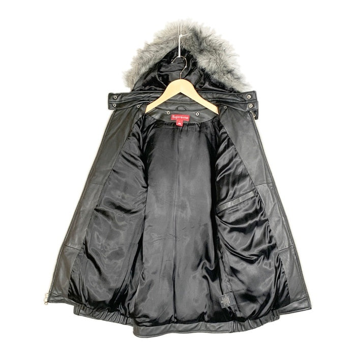 SUPREME シュプリーム 05AW Leather Down Jacket レザーダウンジャケット ブラック ファー Size L 福生店