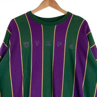 WTAPS ダブルタップス 21AW PEACE LS / COTTON ストライプ ロングスリーブTシャツ 刺繍 グリーン パープル 212ATDT-CSM35 Size 02 福生店