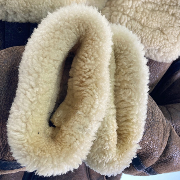 US SHEEPSKIN ユーエスシープシキン USA製 B-3 ムートン フライトジャケット ブラウン sizeM 瑞穂店