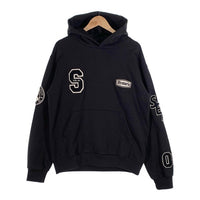 WIND AND SEA ウィンダンシー HYSTERIC GLAMOUR ヒステリックグラマー VARSITY HOODIE バーシティフーディ プルオーバースウェットパーカー ブラック WDS-C-HYS-23-AP-Q1-15 Size L 福生店