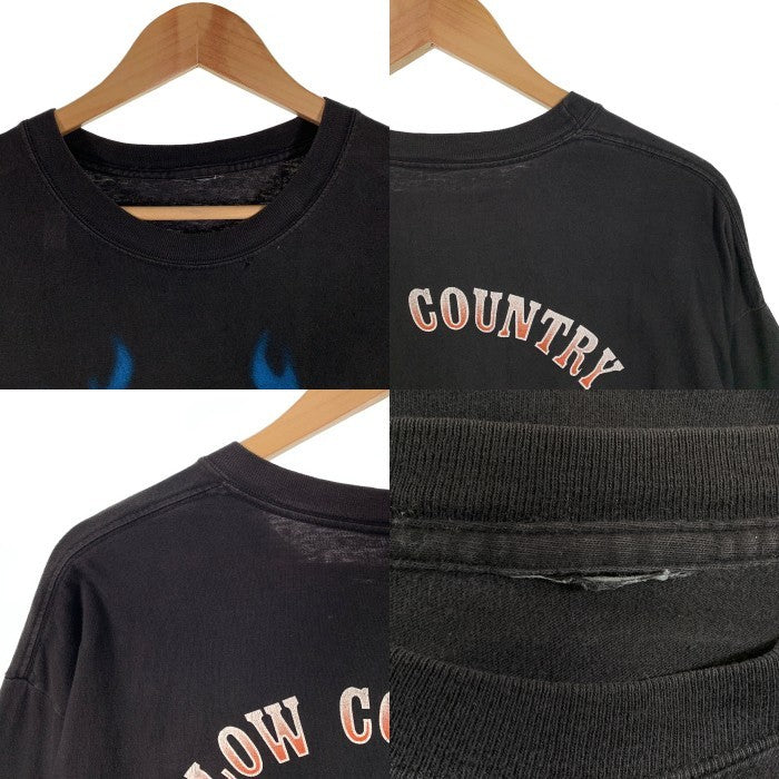 00's HARLEY-DAVIDSON ハーレーダビッドソン イーグル フレイム プリントTシャツ ブラック 2002 コピーライト Size XL 相当 福生店