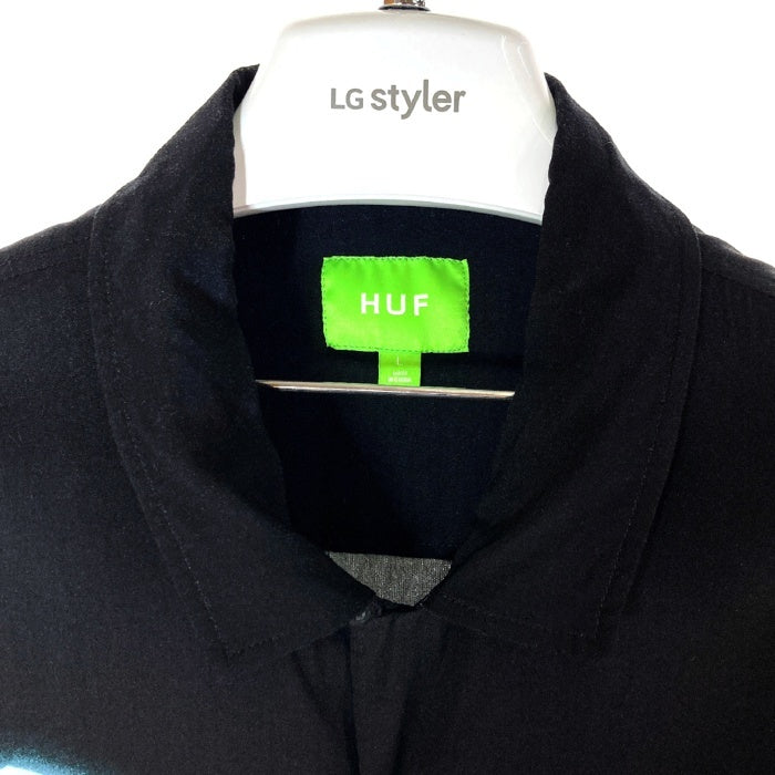 HUF ハフ アイスダイス オープンカラーシャツ ブラック sizeL 瑞穂店