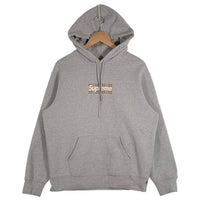 SUPREME シュプリーム BURBERRY バーバリー 22SS Box Logo Hooded Sweatshirt ボックスロゴ プルオーバー フーディー パーカー グレー カナダ製 Size S 福生店