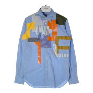 JUNYA WATANABE COMME des GARCONS MAN ジュンヤワタナベ コムデギャルソンマン WR-B043 AD2016 ドビー柄 異素材パッチワーク 長袖シャツ サックスブルー sizeS 瑞穂店