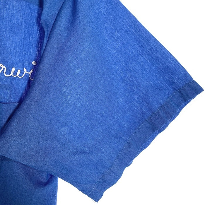 70's Hilton ヒルトン Bowling Shirt 半袖 ボーリングシャツ チェーンステッチ 刺繡 ブルー USA製 Size M 福生店