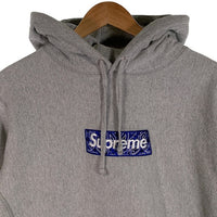 SUPREME シュプリーム 19AW Bandana Box Logo Hooded Sweatshirt バンダナボックスロゴ スウェットパーカー グレー Size M 福生店