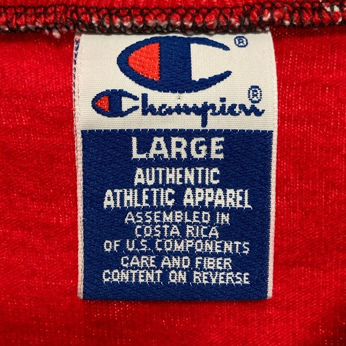 90's~ Champion チャンピオン NBA CHICAGO BULLS シカゴ・ブルズ Vネック プルオーバートップス 半袖 ブラック レッド Size L 瑞穂店